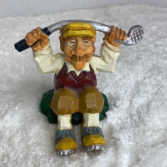 David Frykman Over Par Resin Golfer Figurine Business Card Holder 2001 Figurine - Picture 2 of 7